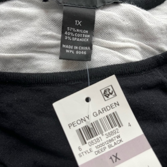 INC International Concepts Black White Long Sleeve Sweater Style Tunic 1X - Picture 10 of 10